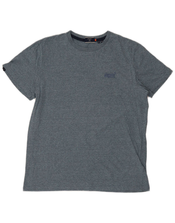 SUPERDRY Camiseta Hombre Top 2XL Algodón Azul