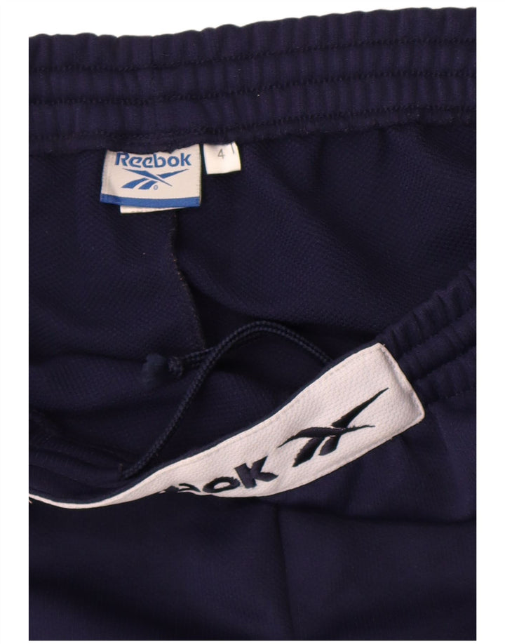 Reebok - Pantalón de chándal gráfico para hombre, talla grande, poliéster, azul marino