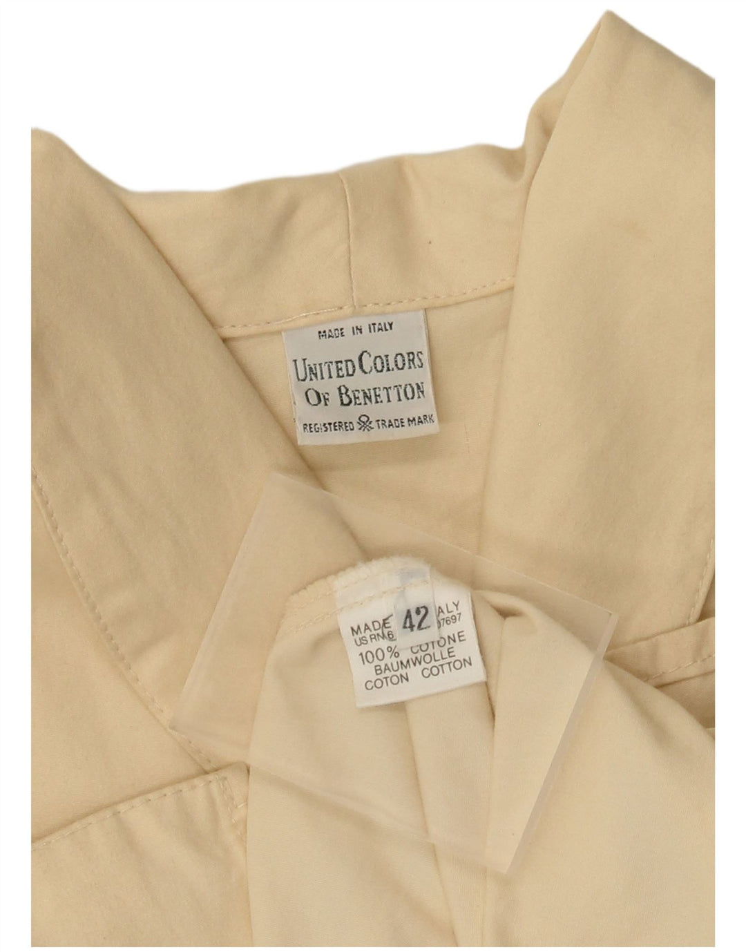 Abrigo Oversize Mujer Benetton IT 42 Algodón Beige Medio