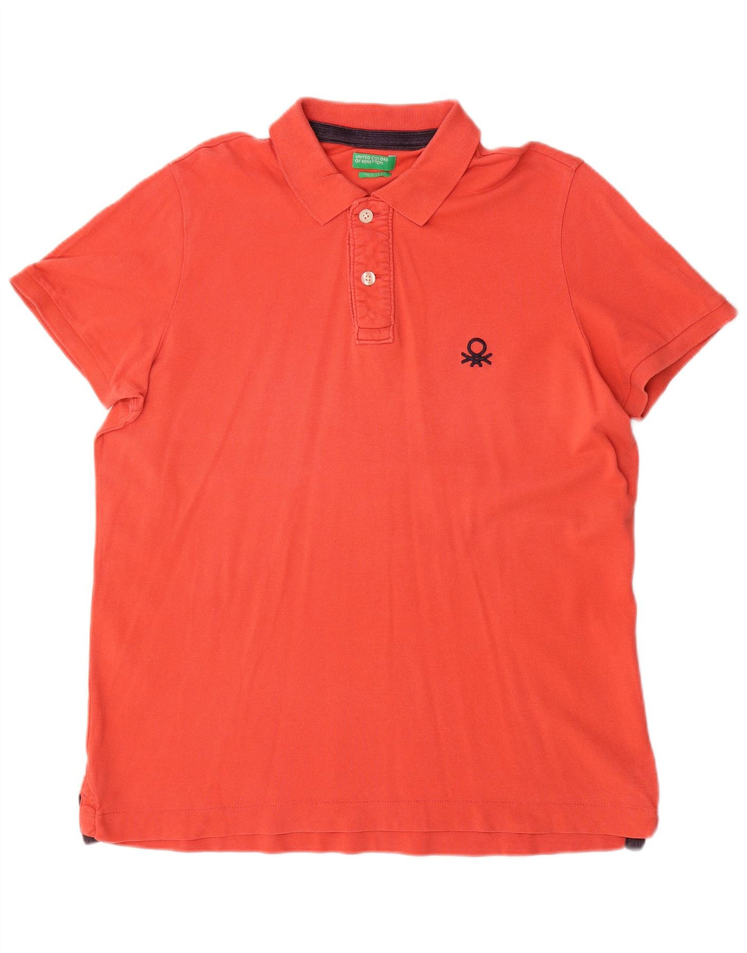 Benetton Polo Muscle Fit XL Naranja Algodón