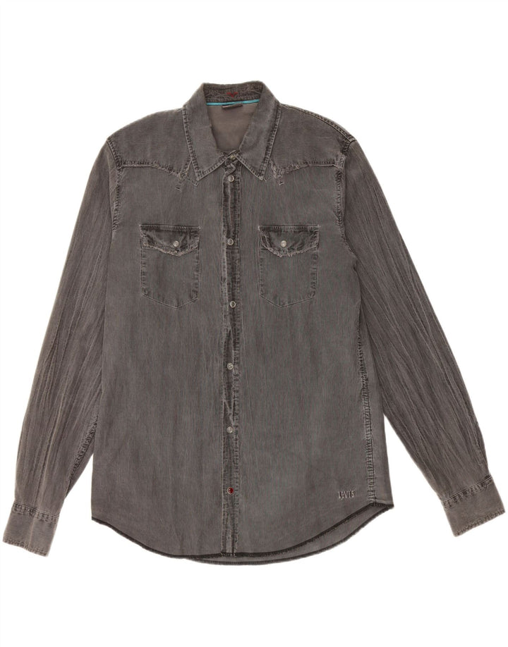 LEVI'S Camisa para hombre grande gris algodón