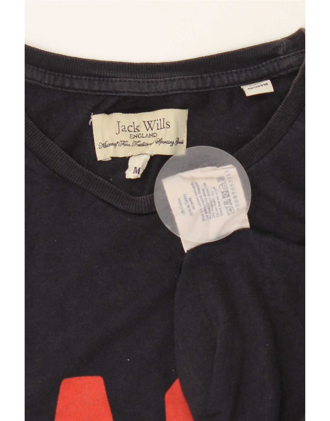 Jack Wills Camiseta gráfica para hombre Top Medium Azul marino Algodón