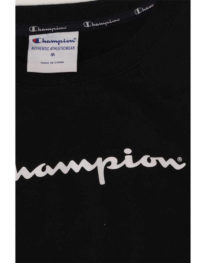 Champion Sudadera Gráfica para Mujer Jumper UK 14 Medium Negro Algodón