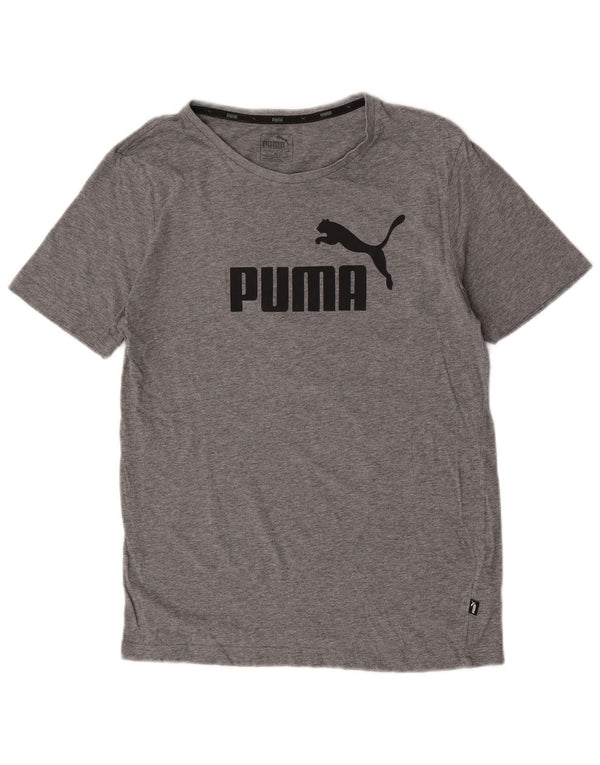Puma - Camiseta gráfica para hombre, talla pequeña, algodón gris