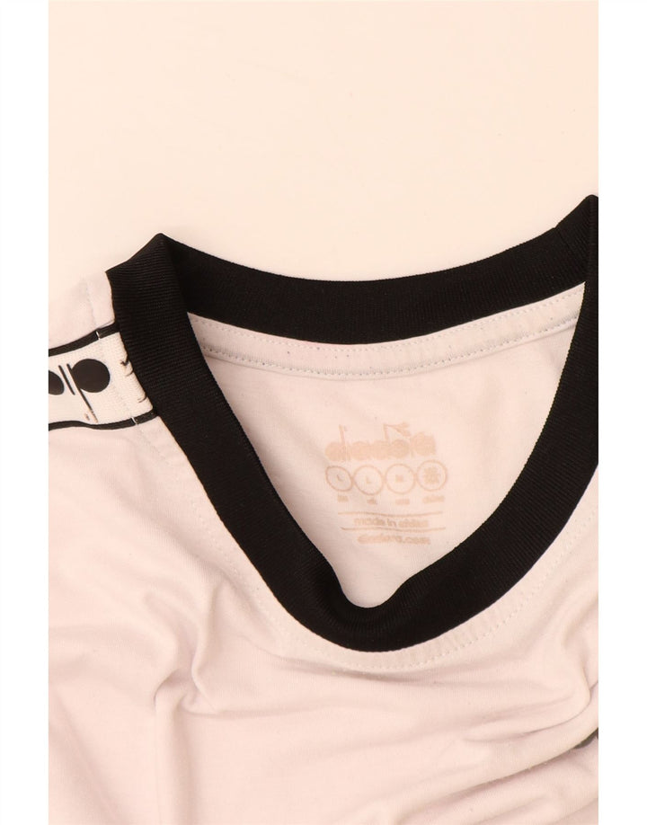 DIADORA Camiseta gráfica para hombre Top grande de algodón blanco