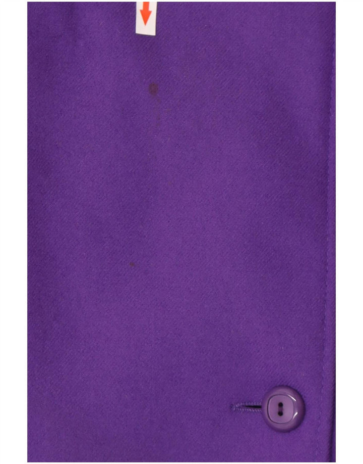 Vintage mujer oversize abrigo de doble pecho Reino Unido 16 lana púrpura grande