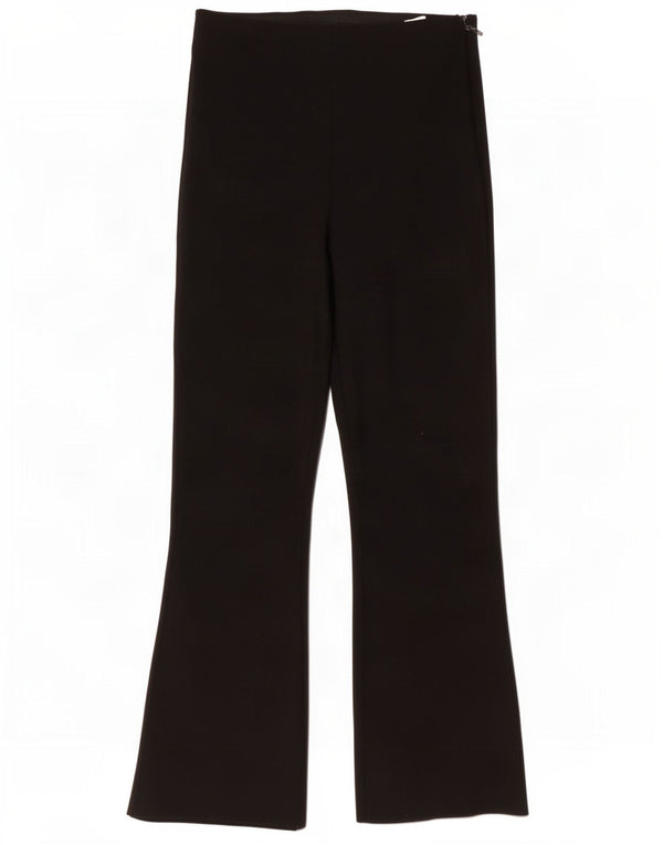 Zara Pantalón Casual Acampanado Mujer XS W24 L26 Negro Viscosa