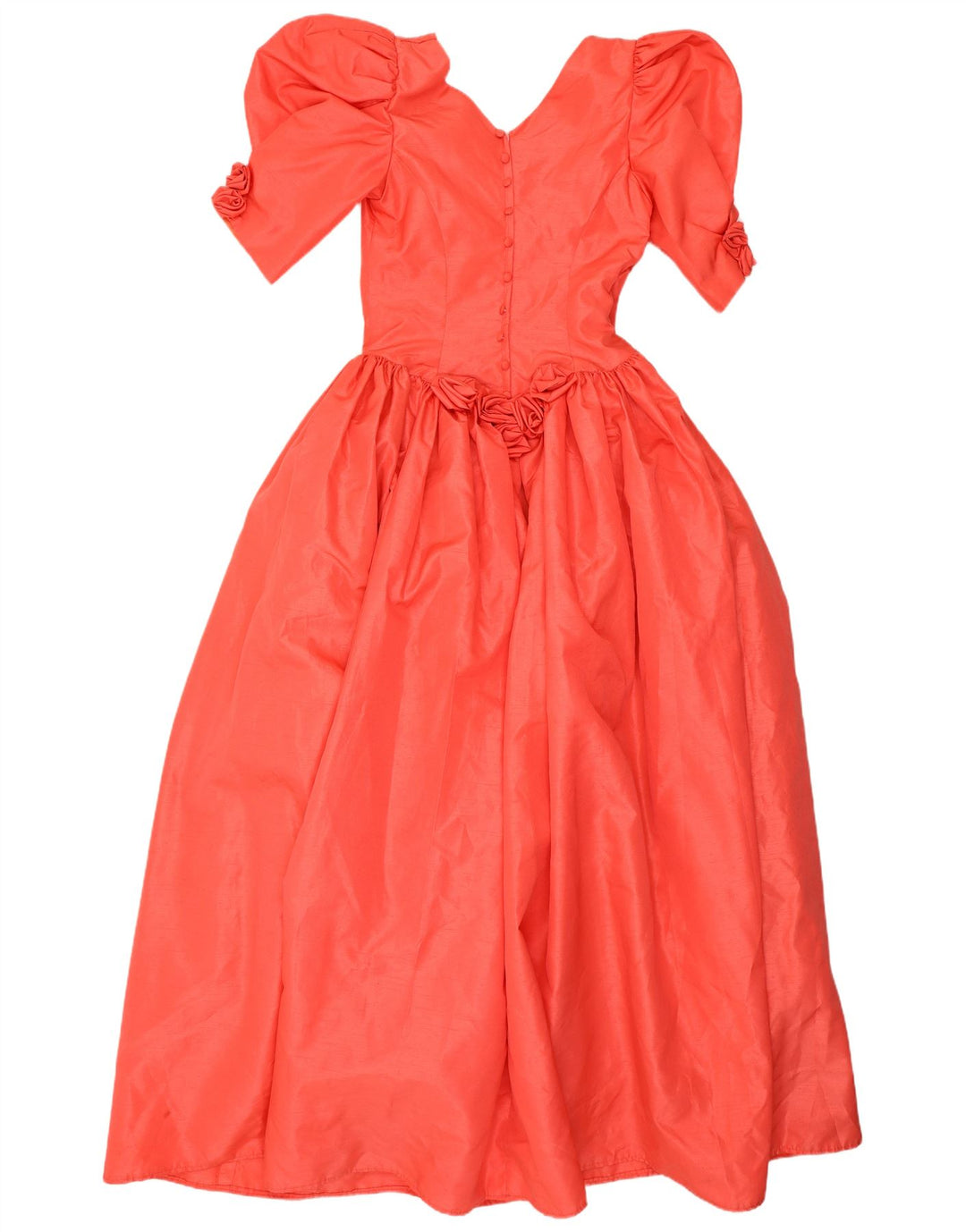 Vintage mujer Maxi vestido Reino Unido 8 pequeño naranja