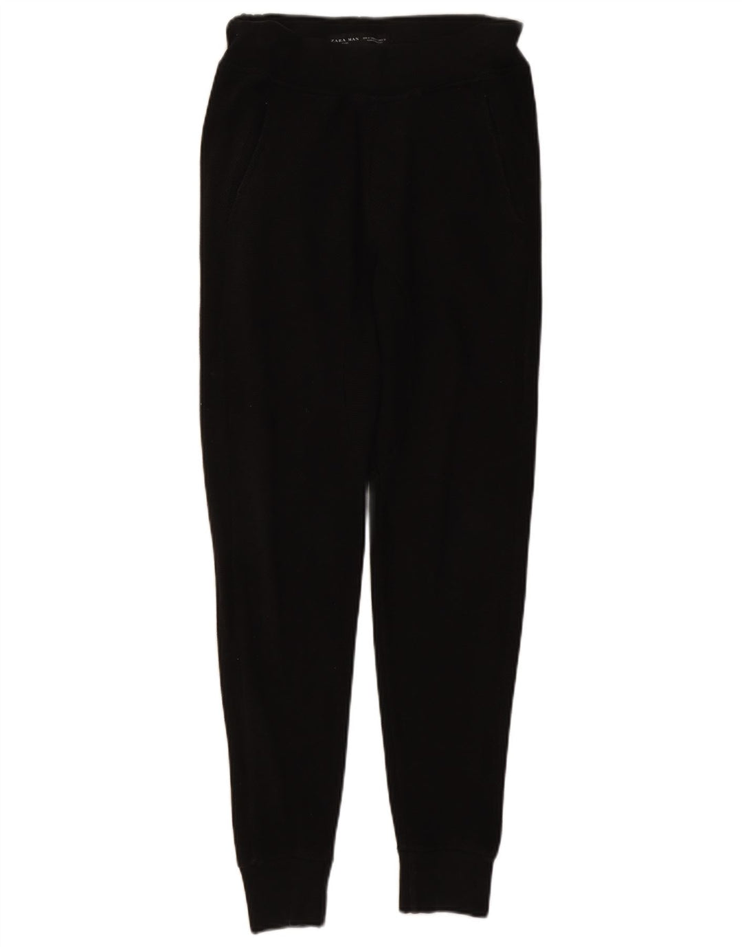 Zara Hombre Pantalones De Chándal Joggers Medium Negro Algodón