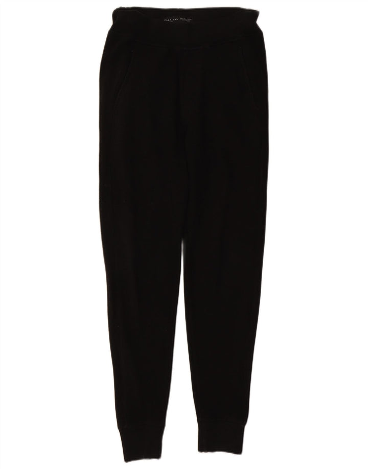 Zara Hombre Pantalones De Chándal Joggers Medium Negro Algodón