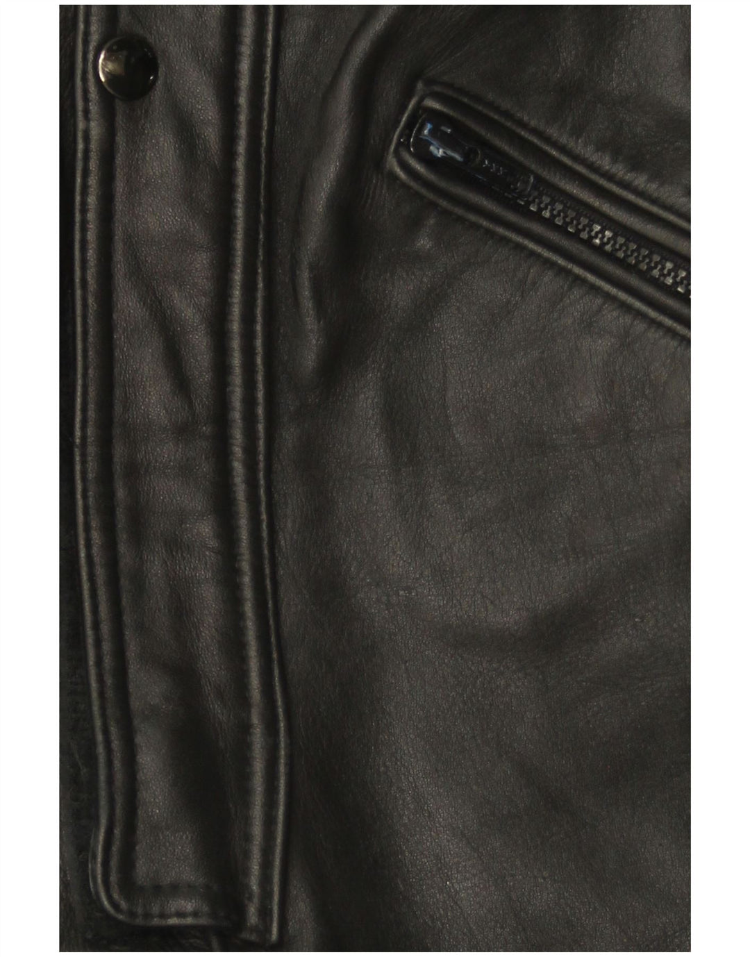 VINTAGE Mono de cuero sin mangas para mujer Reino Unido 12 Cuero negro medio