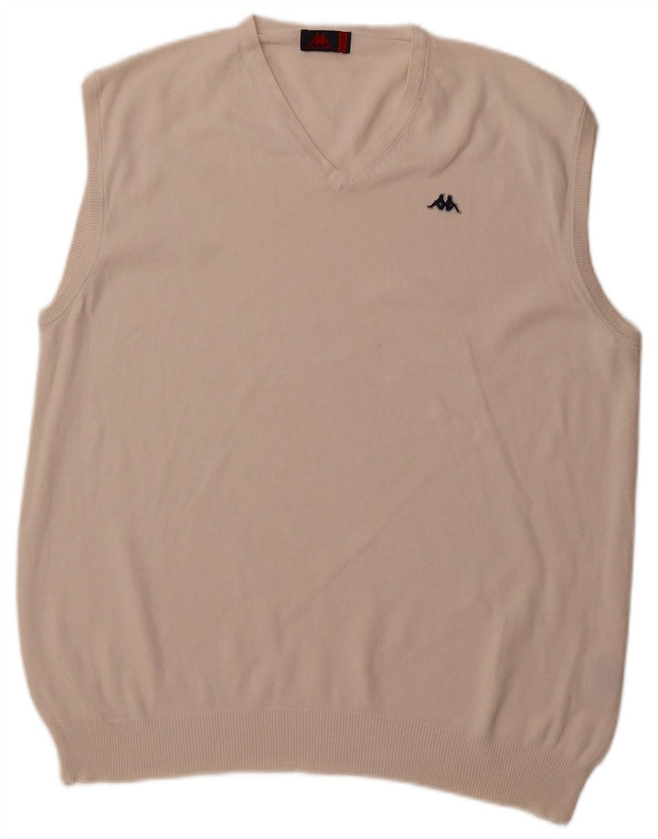 KAPPA Camiseta sin mangas para hombre 2XL Algodón blanco roto