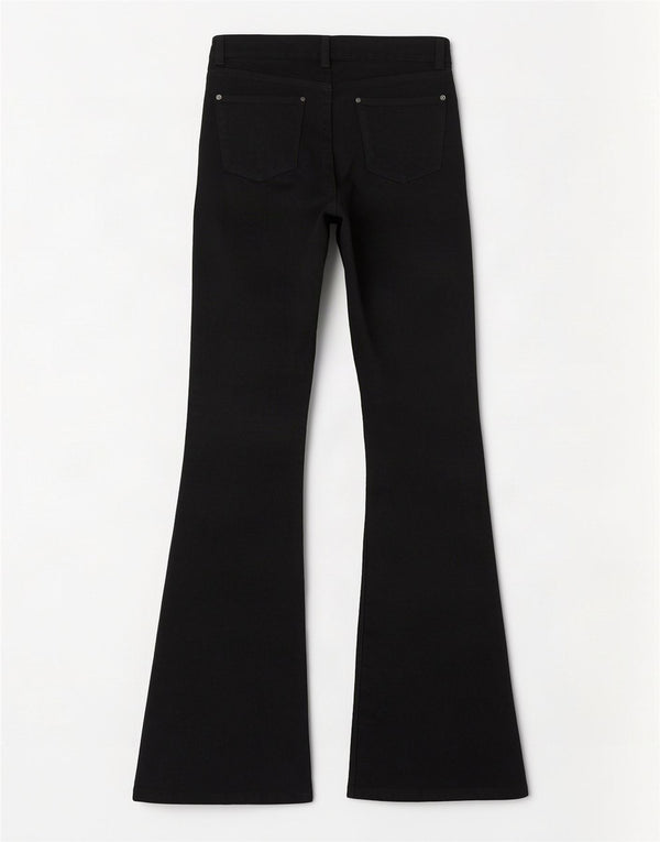 Zara Vaqueros Acampanados Mujer EU 36 XS W26 L35 Algodón Negro