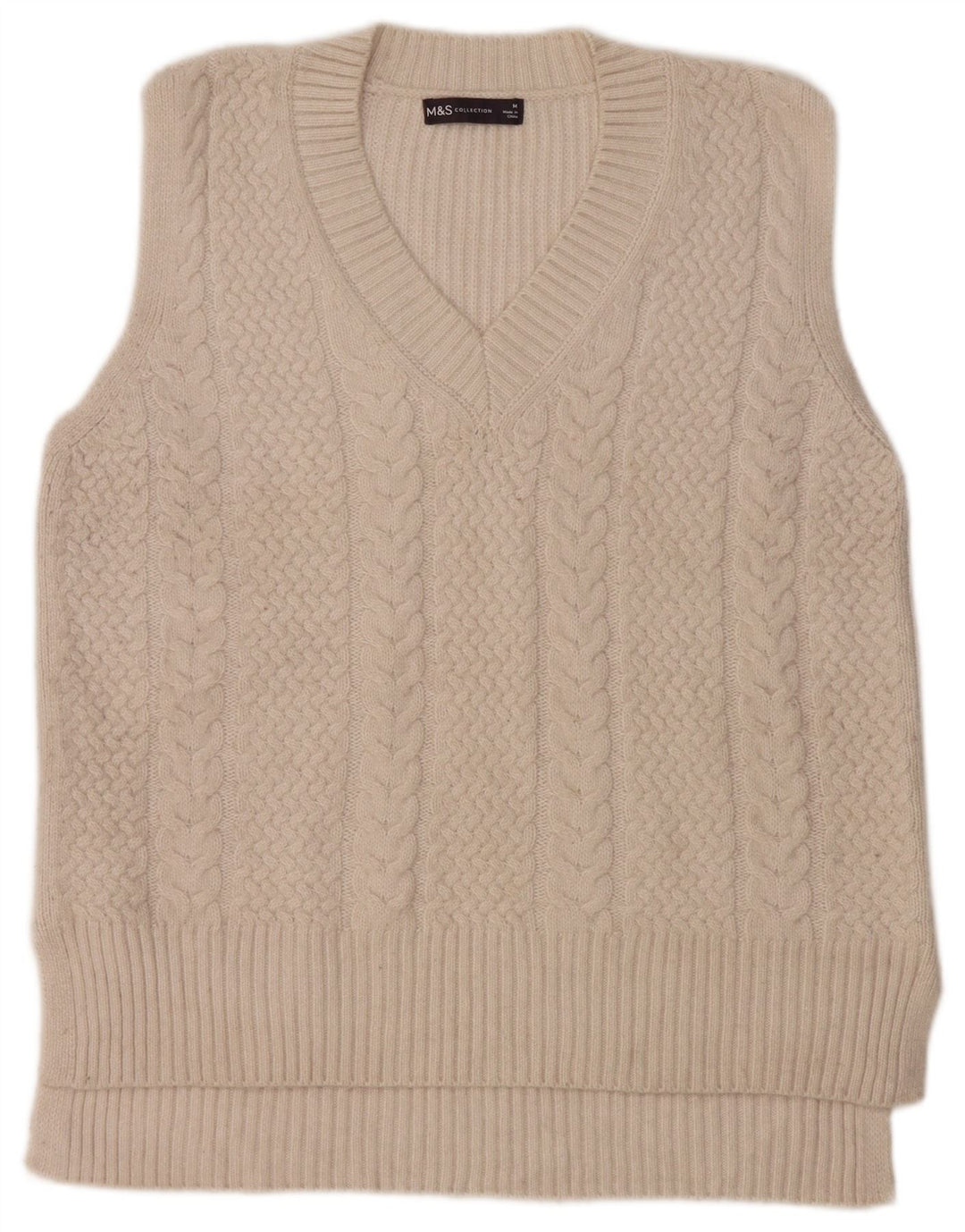 Marks & Spencer Camiseta sin mangas para mujer UK 40 Mediano Blanco Roto Poliéster