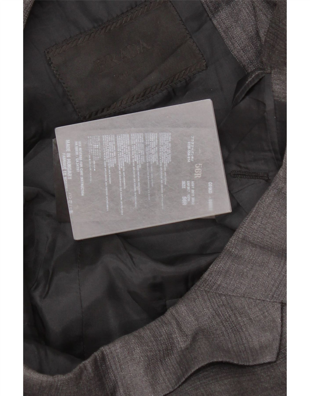 Prada Chaqueta Blazer De 2 Botones Para Hombre IT 56 2XL Viscosa A Cuadros Gris