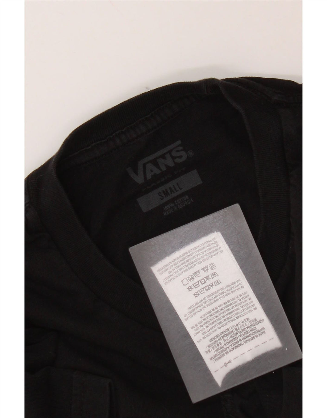 Vans Camiseta Classic Fit para hombre Top Small Black Cotton