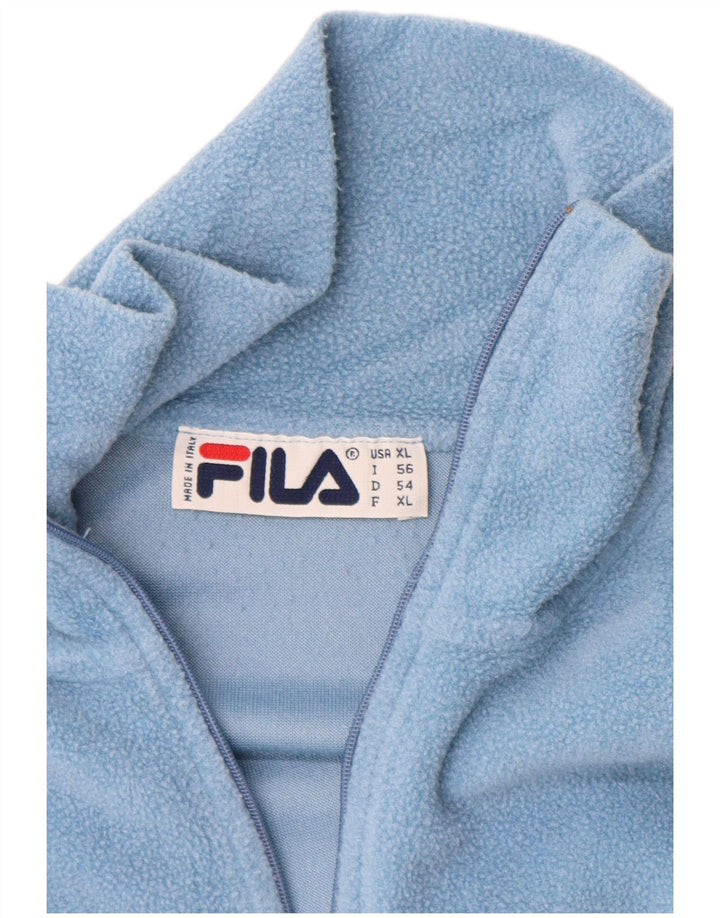FILA Jersey polar con cuello y cremallera para hombre XL Poliéster azul