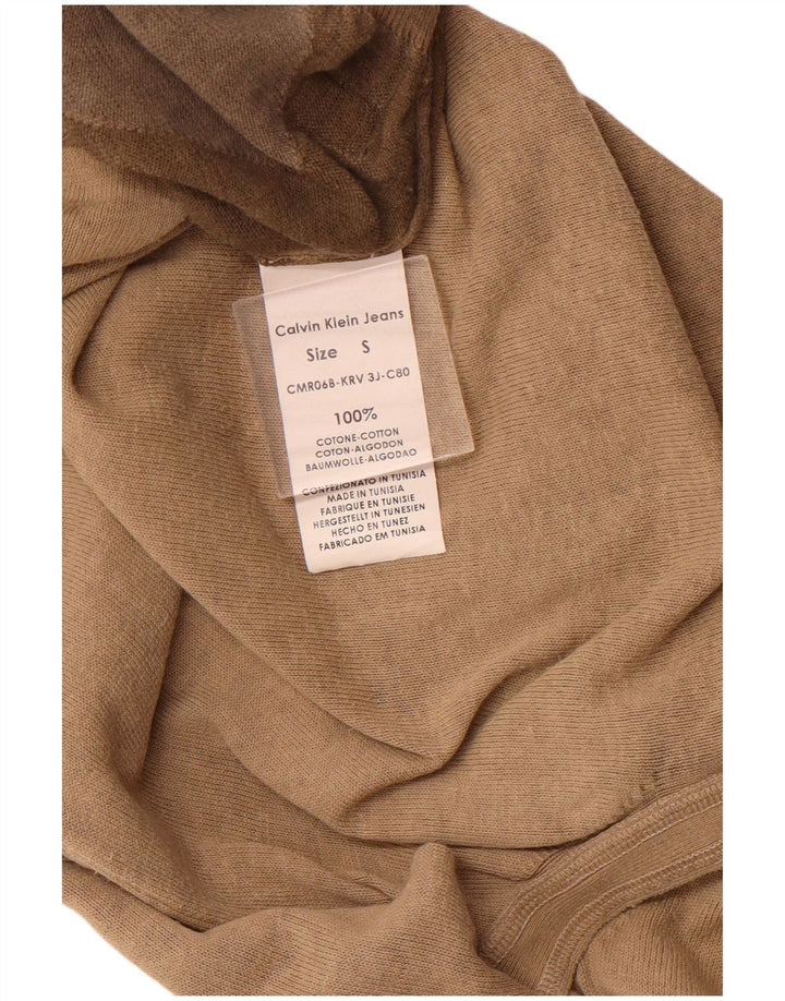 CALVIN KLEIN JEANS Suéter con cuello en V para hombre Pequeño Marrón Argyle/Diamante