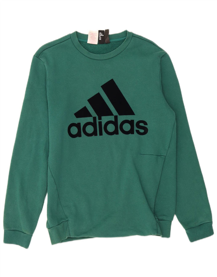 Adidas Sudadera Niños Jumper 15-16 Años Verde Algodón