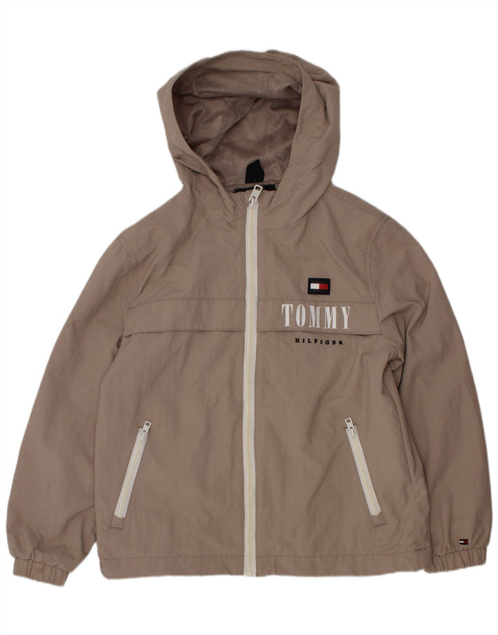 Tommy Hilfiger Chaqueta impermeable con capucha gráfica para niños 6-7 años Poliamida gris
