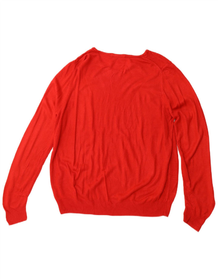 MARKS & SPENCER Suéter tipo jersey con cuello barco para mujer UK 40 XL Acrílico rojo