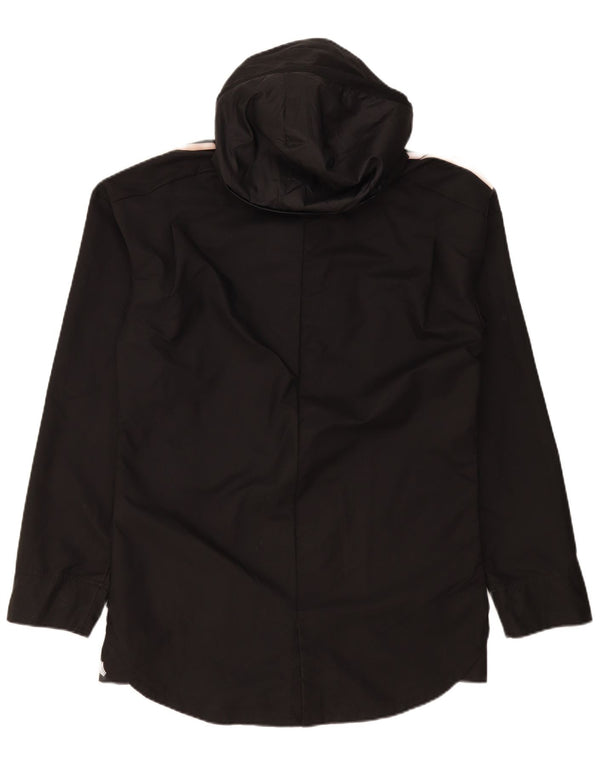 Adidas Chaqueta impermeable con capucha para hombre UK 38 Mediano Negro Poliéster
