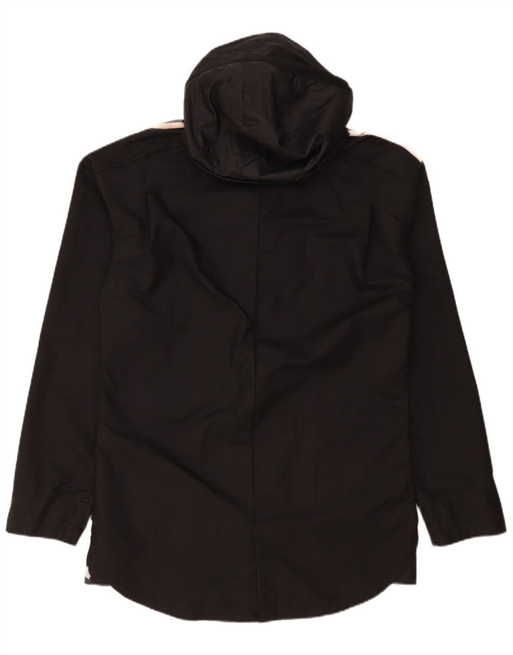 Adidas Chaqueta impermeable con capucha para hombre UK 38 Mediano Negro Poliéster