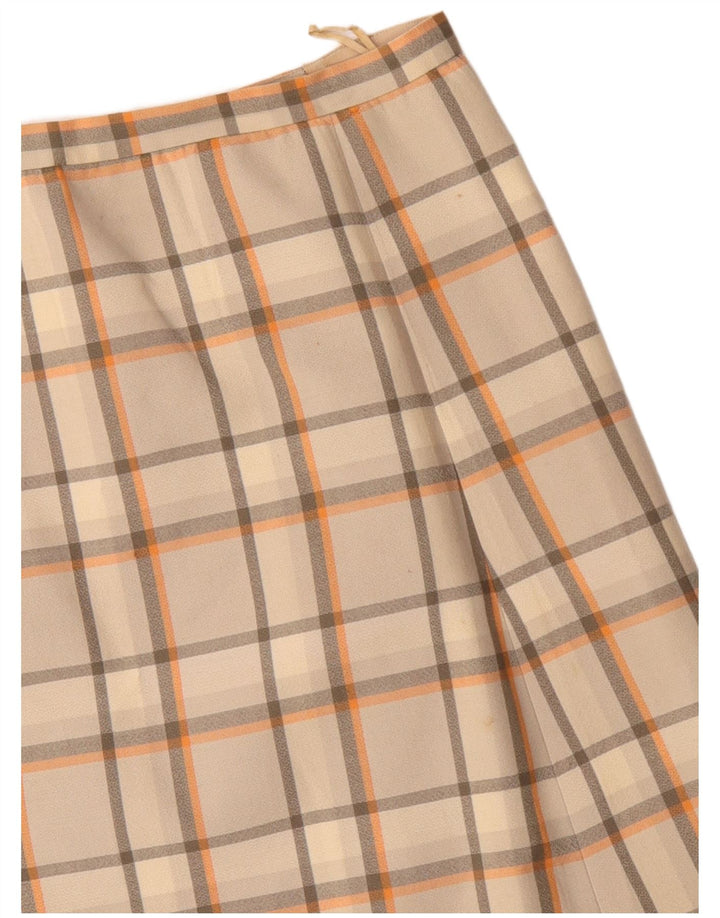 VINTAGE Falda acampanada para mujer W30 Cuadro beige medio