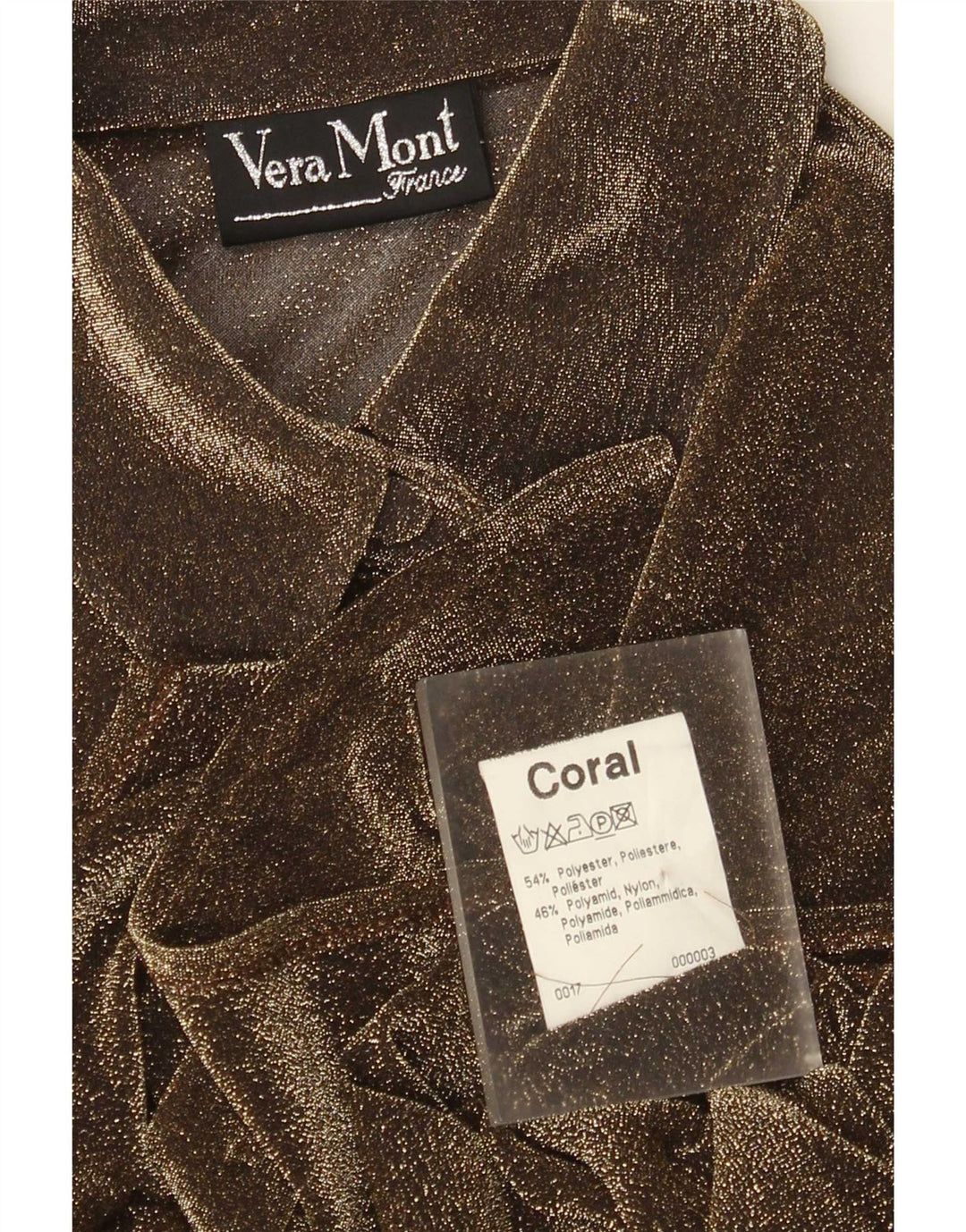 Vera Mont Blusa para mujer UK 42 Poliéster marrón medio