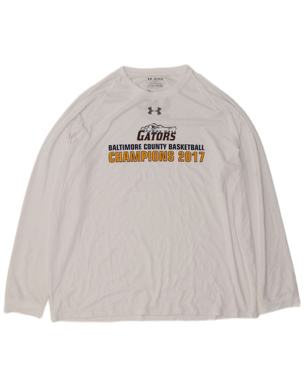 UNDER ARMOUR Camiseta gráfica para hombre de manga larga 2XL Blanco