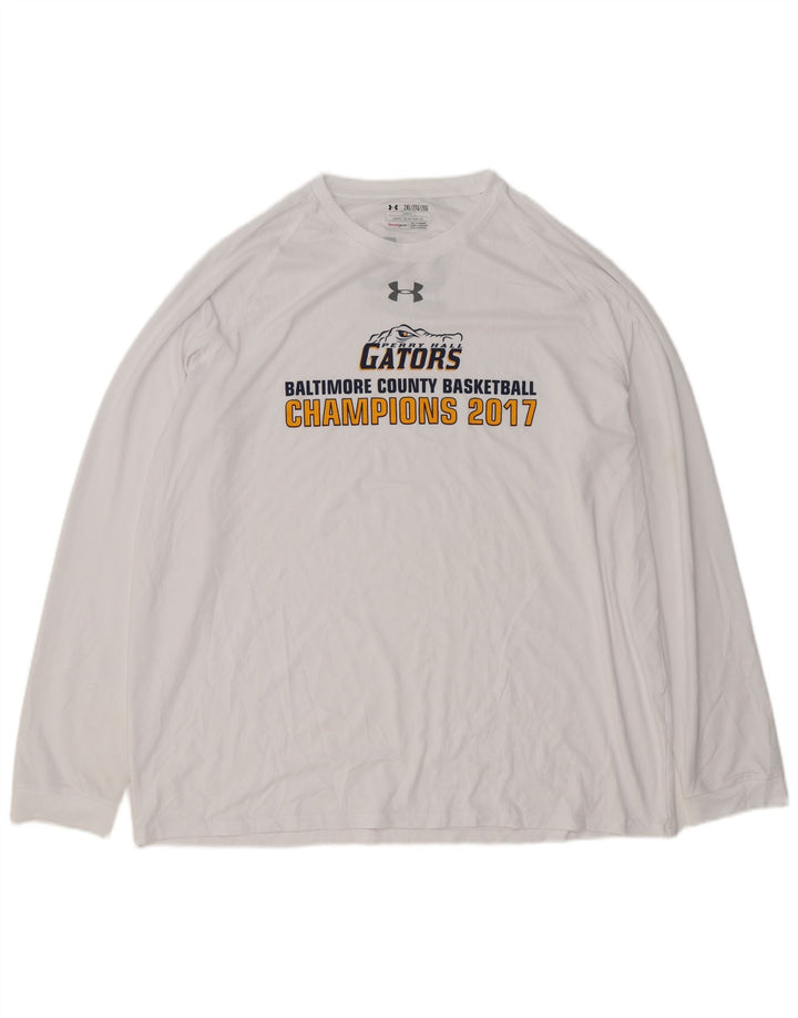 UNDER ARMOUR Camiseta gráfica para hombre de manga larga 2XL Blanco