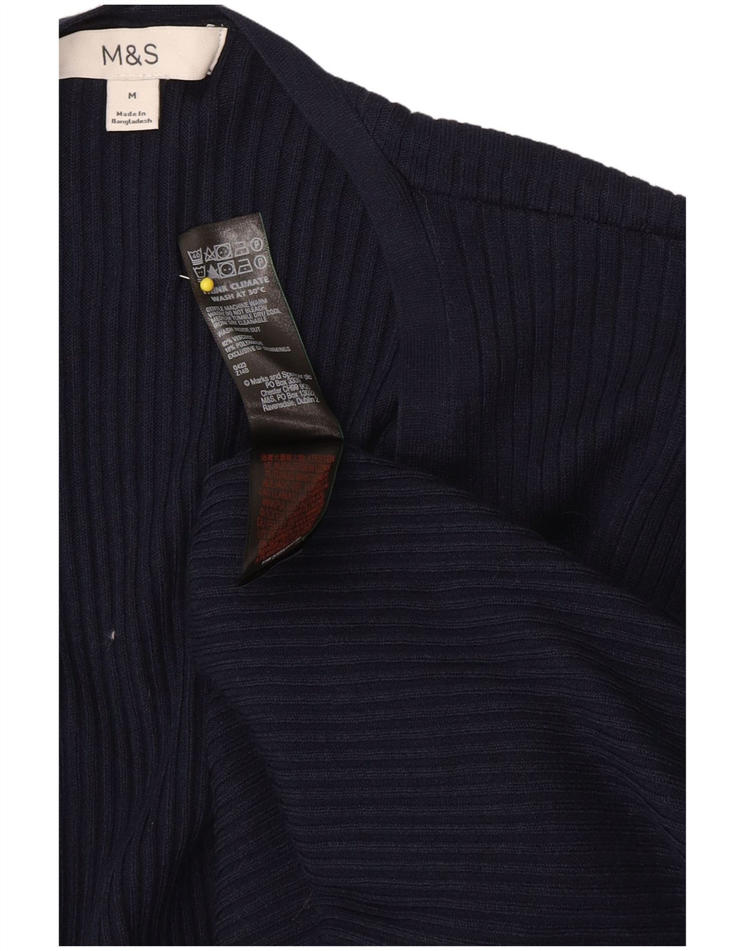 Marks & Spencer Suéter tipo cárdigan largo para mujer UK 44 Medium Navy Blue Cla