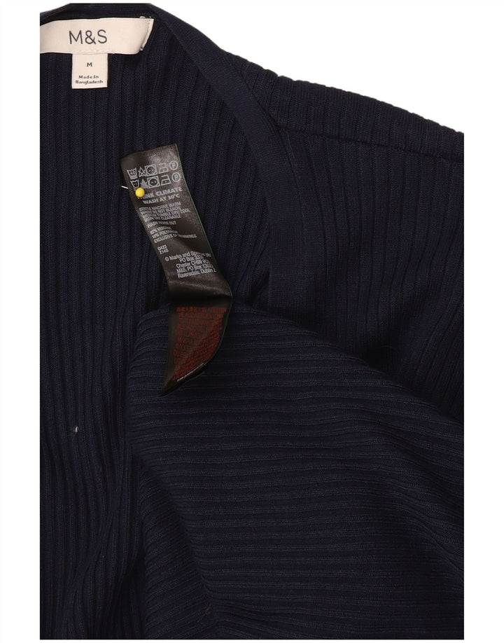Marks & Spencer Suéter tipo cárdigan largo para mujer UK 44 Medium Navy Blue Cla