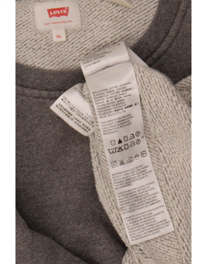 Levi's Hombre Sudadera Gráfica Jumper XL Algodón Gris