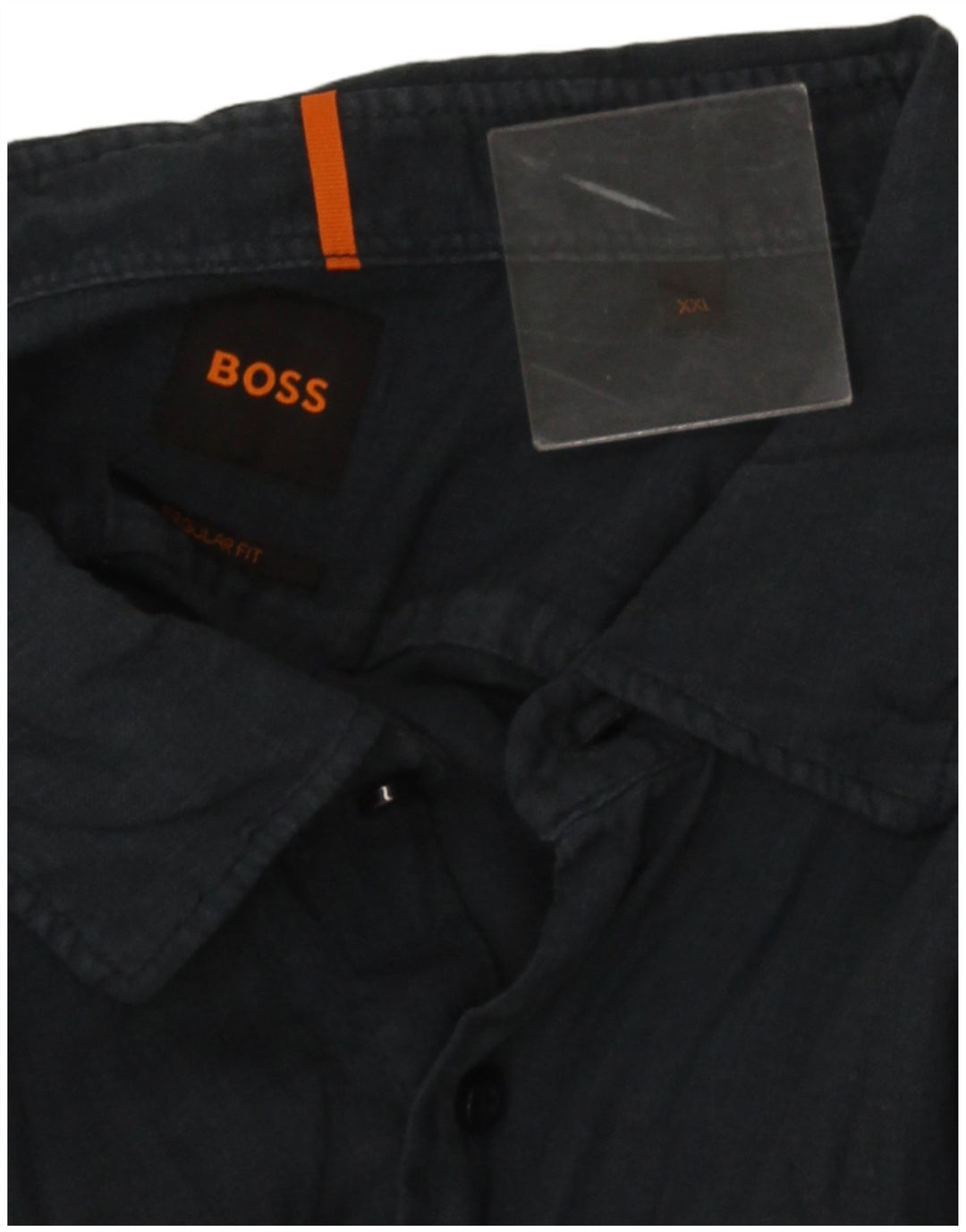 Hugo Boss Camisa de corte regular de manga corta para hombre 2XL Azul marino