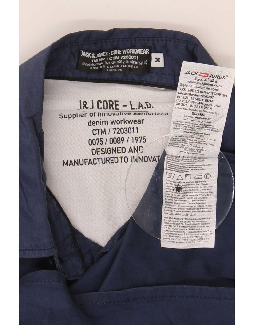 Camisa Jack & Jones Hombre Medium Azul Marino Nylon