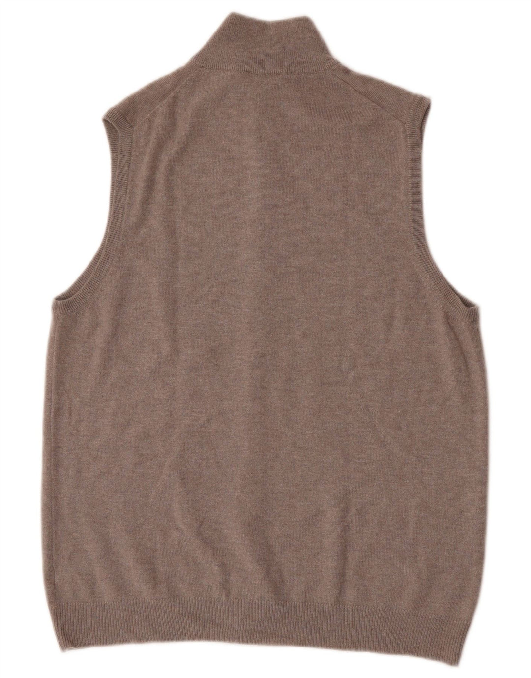 Vintage hombres sin mangas Cardigan suéter medio gris lana