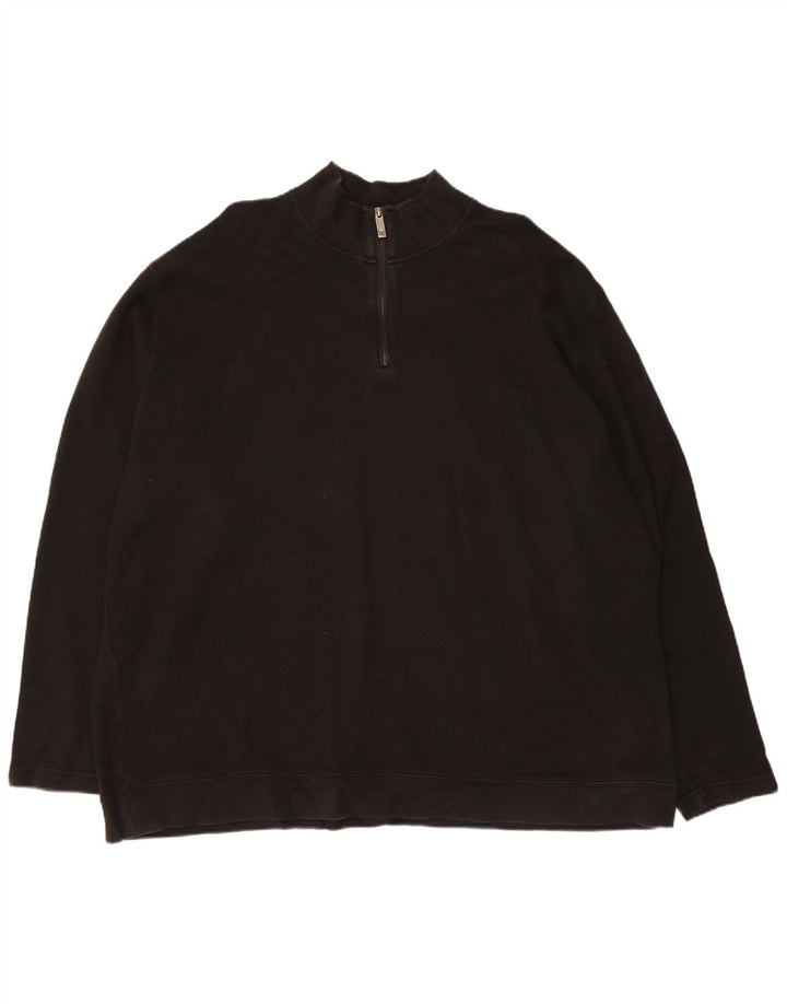 EDDIE BAUER Sudadera Hombre con Cremallera y Cuello Jersey XL Algodón Negro
