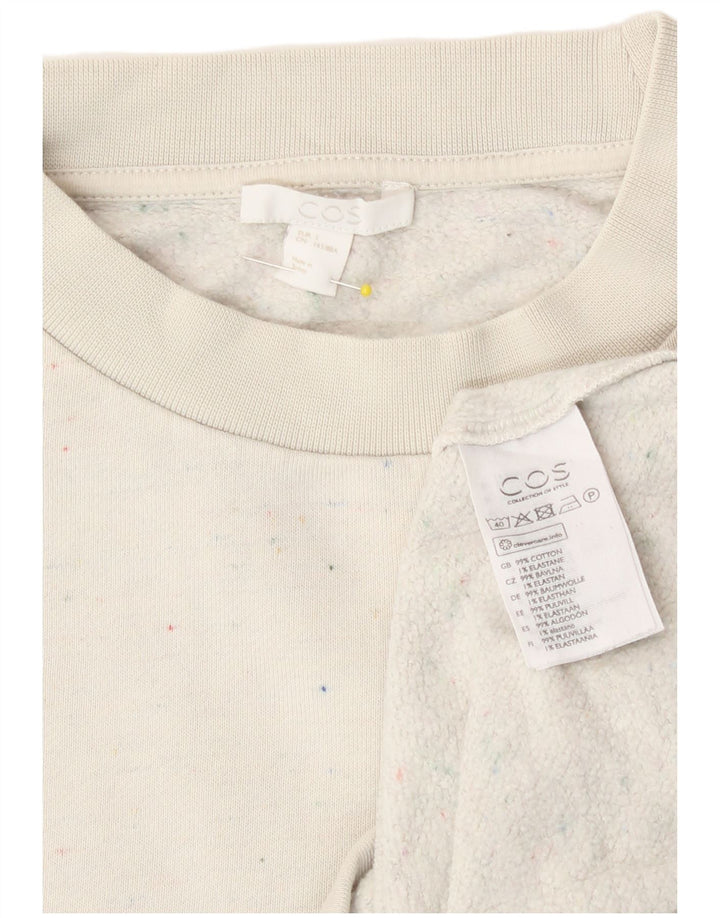 Cos - Sudadera extragrande para mujer, talla 10, algodón moteado blanco pequeño