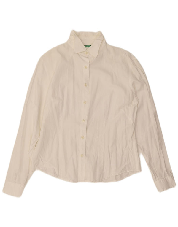 Camisa Benetton Mujer ES 46 Grande Blanco