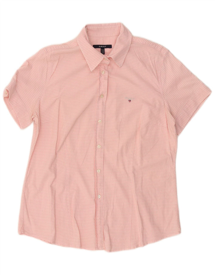 GANT Camisa de manga corta para mujer UK 40 Large Pink Gingham