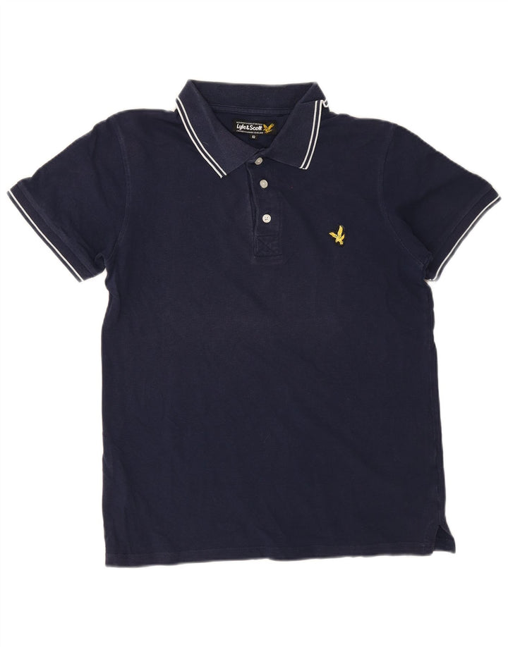 Lyle & Scott Polo para hombre pequeño de algodón azul marino