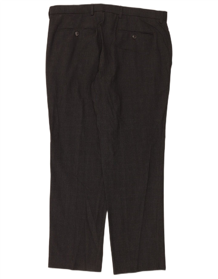 Marks & Spencer Pantalón chino de corte regular para hombre W34 L29 Poliéster gris