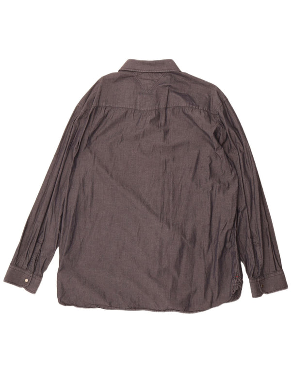 Tommy Hilfiger Camisa ajustada para hombre 2XL Algodón gris