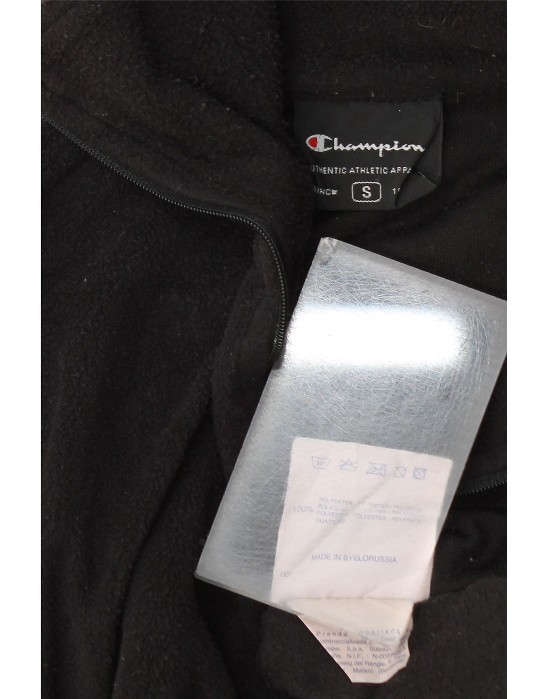 Champion Jersey De Forro Polar Con Cremallera Para Hombre Pequeño Poliéster Negro