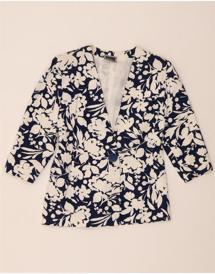 LUISA SPAGNOLI Chaqueta blazer de manga 3/4 para mujer IT 46 Grande Azul marino