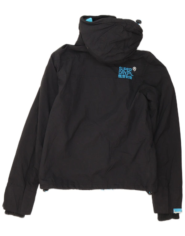 Superdry Chaqueta cortavientos con capucha Windcheater para mujer, talla 40, color negro