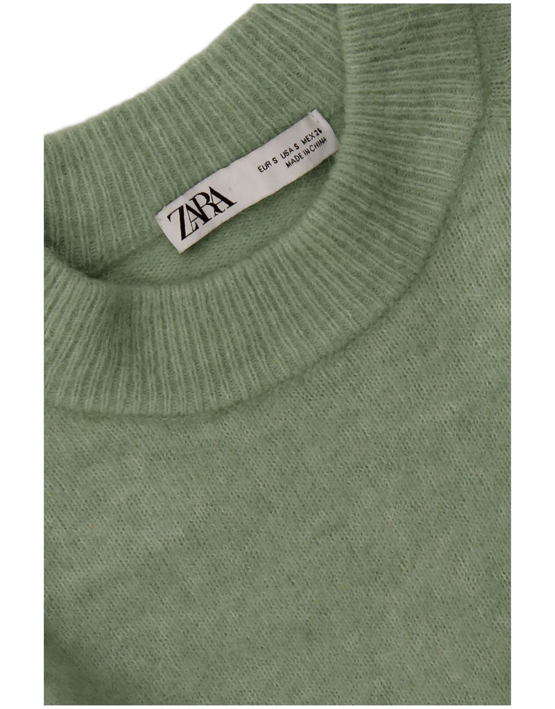 Zara Mujer Suéter De Cuello Redondo De Gran Tamaño UK 10 Small Verde