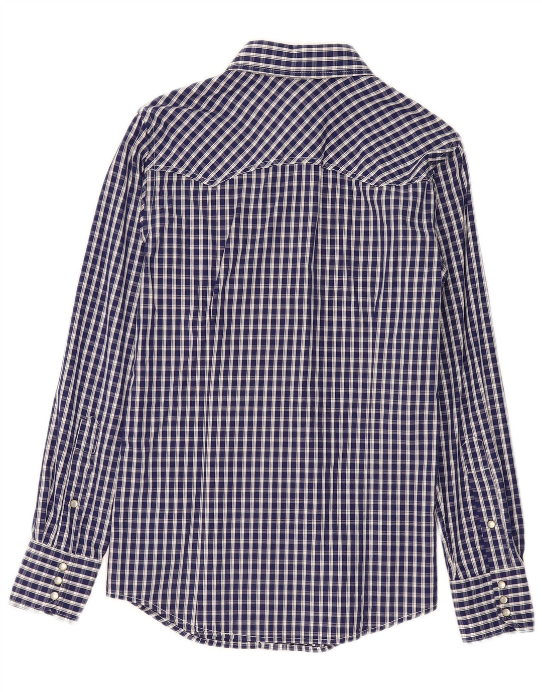Camisa Benetton Hombre Small Azul Marino Cuadros