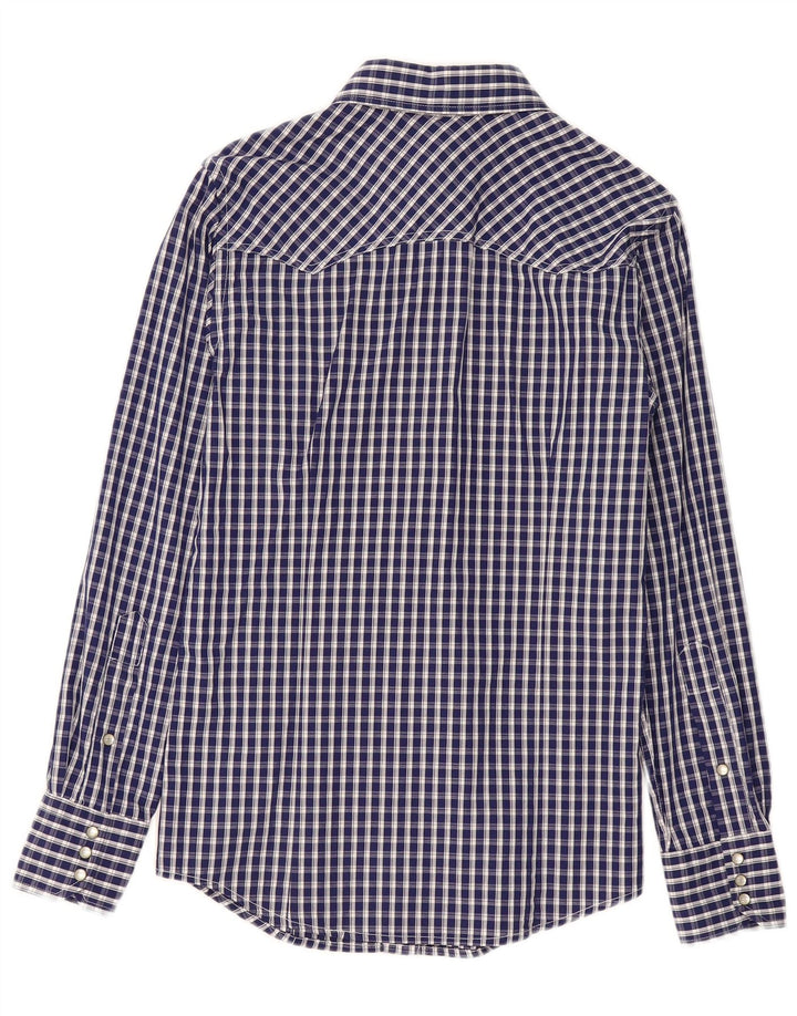 Camisa Benetton Hombre Small Azul Marino Cuadros